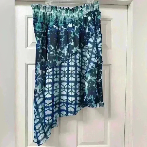 INC Womens Navy Tie Dye Below The Knee Wear To Work Skirt XL - Picture 6 of 7